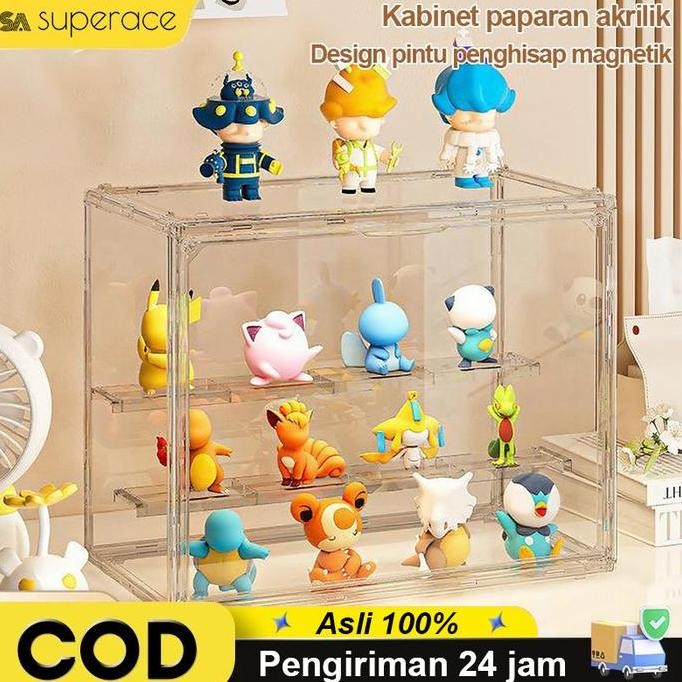 [COD] Kotak Display Penyimpanan Bening Kualitas Tinggi Figure Aksi Akrilik Bening Berdiri Kotak Disp