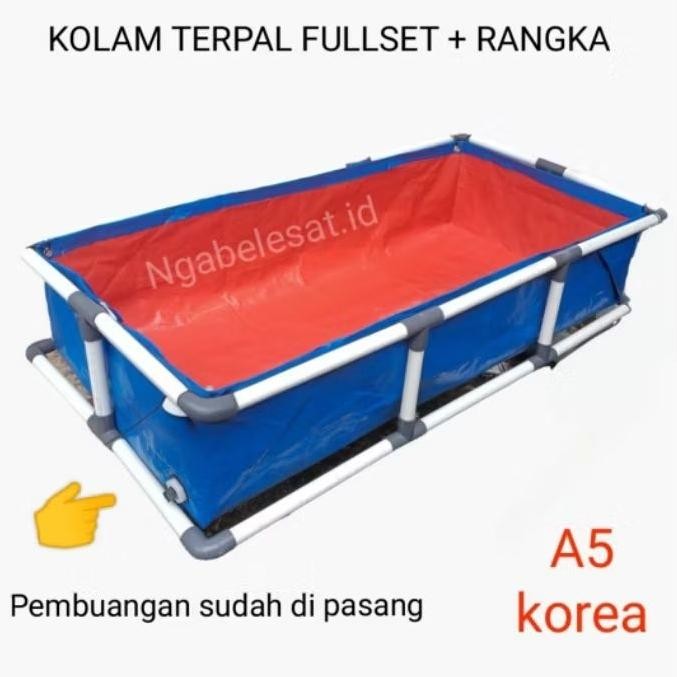 Kolam Terpal Ikan Full Set Kerangka / Terpal kolam Ikan