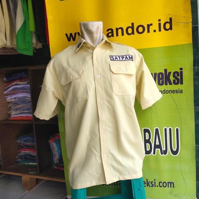 Baju seragam satpam -CREAM PDH Bahan GAIA Neo Premium (Atasan)