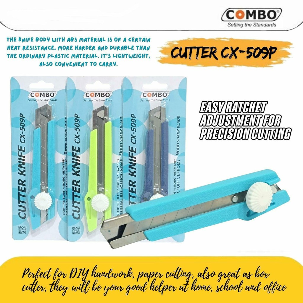 

Cutter Knife CX-509P / Pisau Kater Besar / Kater L-150 / Cutter Besar / Pisau Potong / Cutter Warna CX-509P COMBO