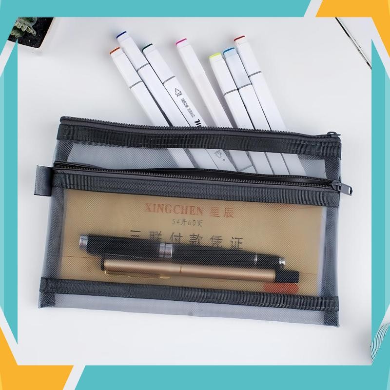 

Promo Tempat Pensil Transparan Satu/Dua Lapisan Dengan Resleting Kotak Pensil Sekolah Kantor Simple Pencil Case A6 DIE-15
