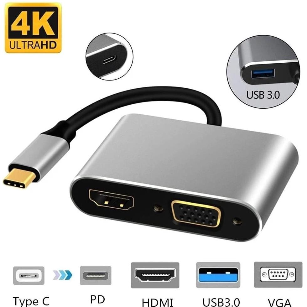 Usb Hub Type C To Multi Converter Port Hub Vga Usb3.0 Hdmiport Adapter Usb C Micro Sd 4In1 6In1 8In1