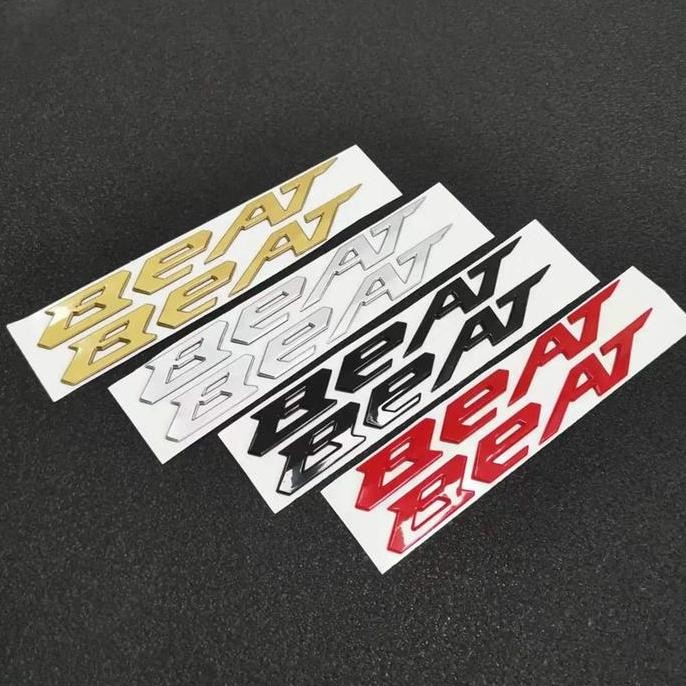 Ready  Emblem BEAT 3D Logo BEAT 2pcs Emblem Motor Sticker Timbul Variasi Motor Emblem Logo Timbul BE