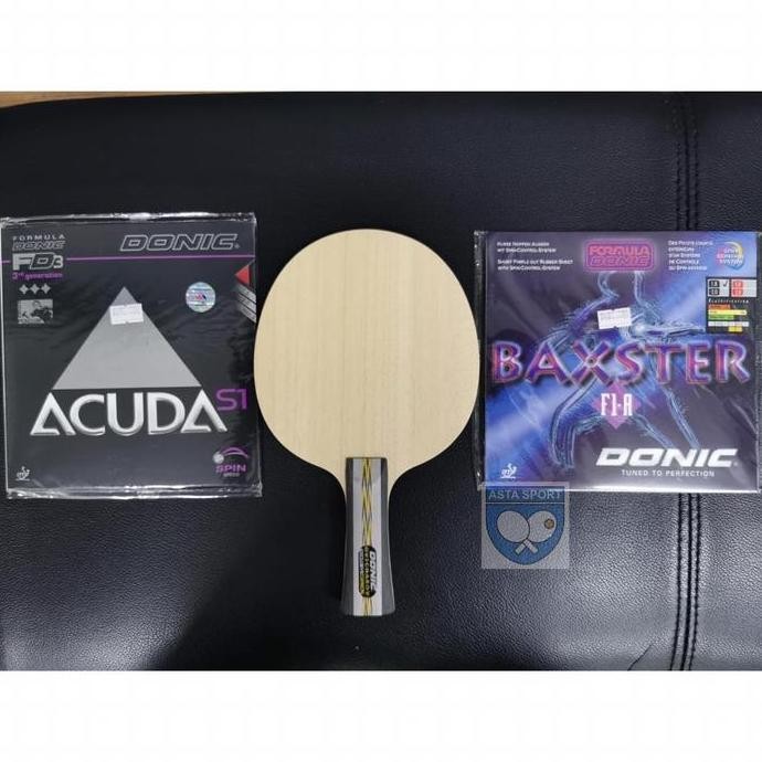 Bat tenis meja Donic Original carbon plus rubber set bintik serang