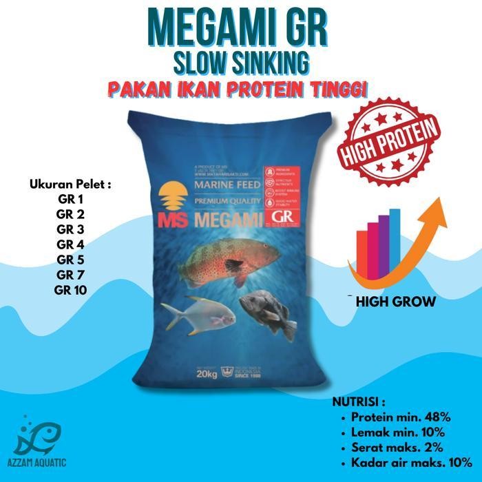 RAS Pellet Megami GR 1Kg Pakan Channa Sinking Tenggelam Pelet Chana Pakan Ikan Koi Koki Goldfish Pre