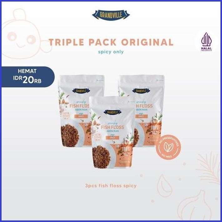 

GRANDVILLE ABON IKAN CRUNCHY TRIPLE PACK SPICY - NON MSG GLUTEN FREE