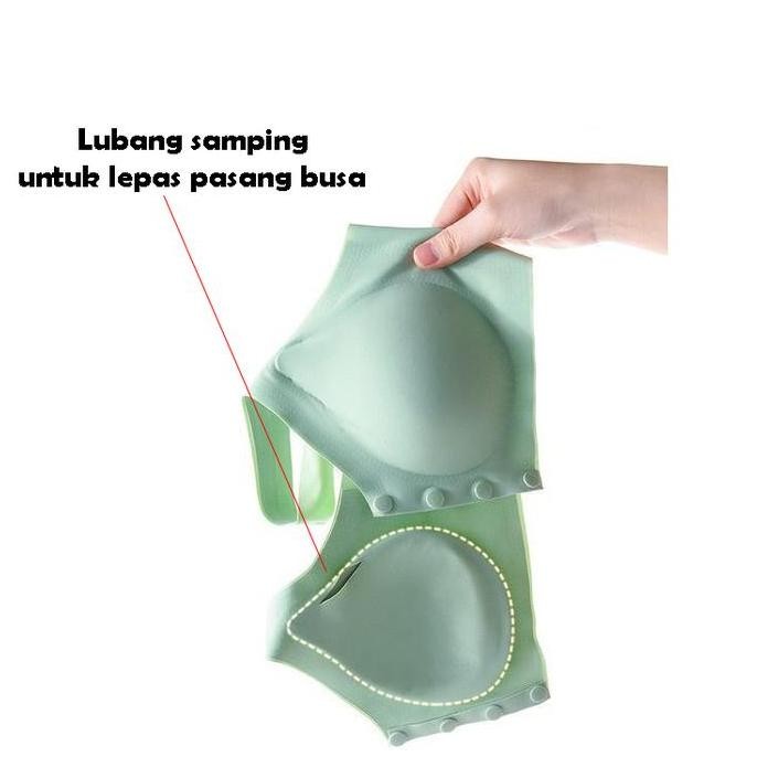 Polini - Paket HEMAT 3 Pcs Pakaian Dalam Wanita Bra Seamless Kancing Depan Bh Sport Polini 8815