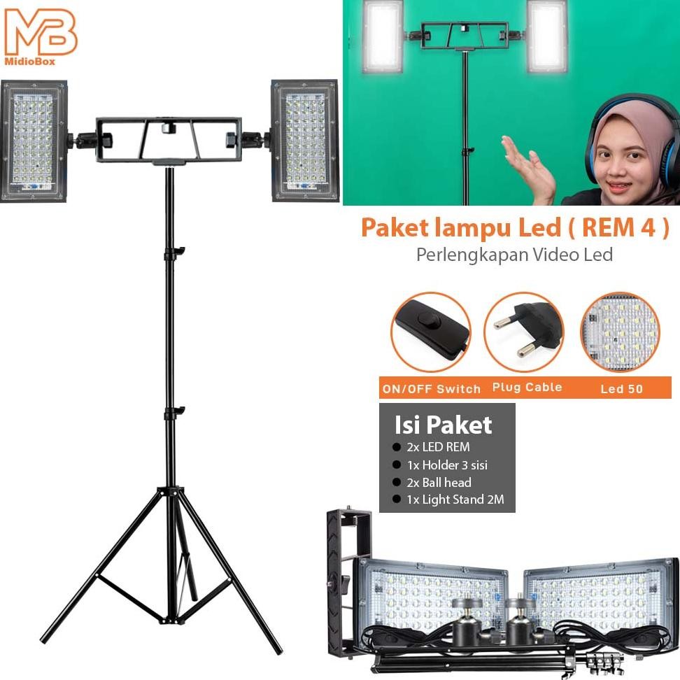 Lighting Studio Lampu Foto Studio Midio Lampu Led Foto Studio M-Rem4 Perlengkapan Video Led Lampu St