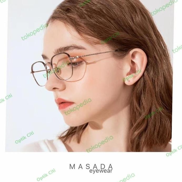 Frame Kacamata Pria Wanita Kotak Masada Titanium 2121 Original