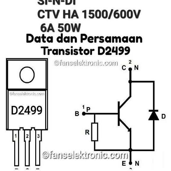 TRANSISTOR HORISONTAL PLAYBCAK TV D2499 2SD D 2499 BAGUS KW 1 ORI