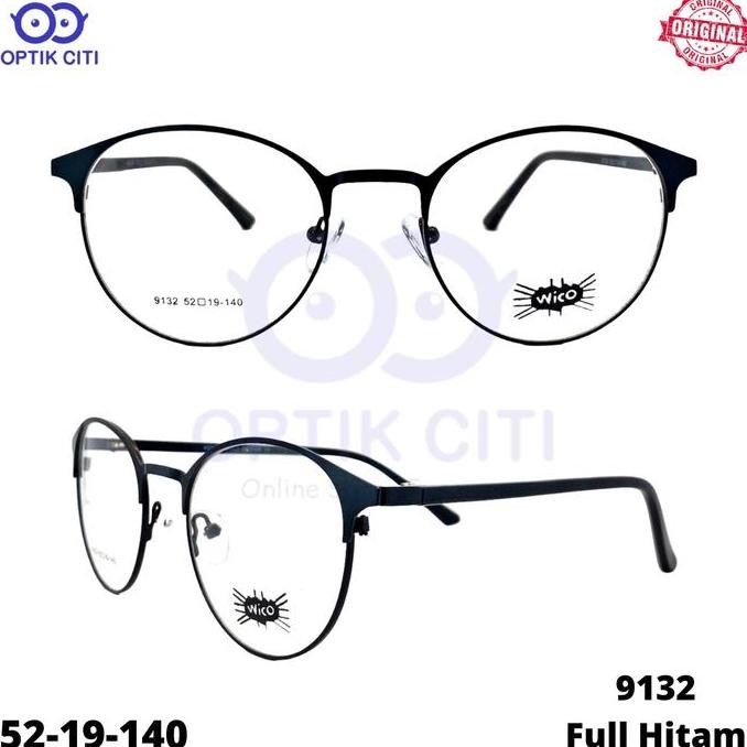 Kacamata Frame Pria Wanita Bulat kode 9132 Ringan Original