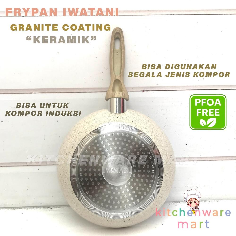 CUCI GUDANG Frypan Granite Iwatani Keramik Fry pan marble Stone Pfoa Free