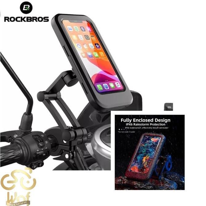 TERMURAH - ROCKBROS HL-69 Holder Phone Sepeda Motor Case Full Touch Waterproof
