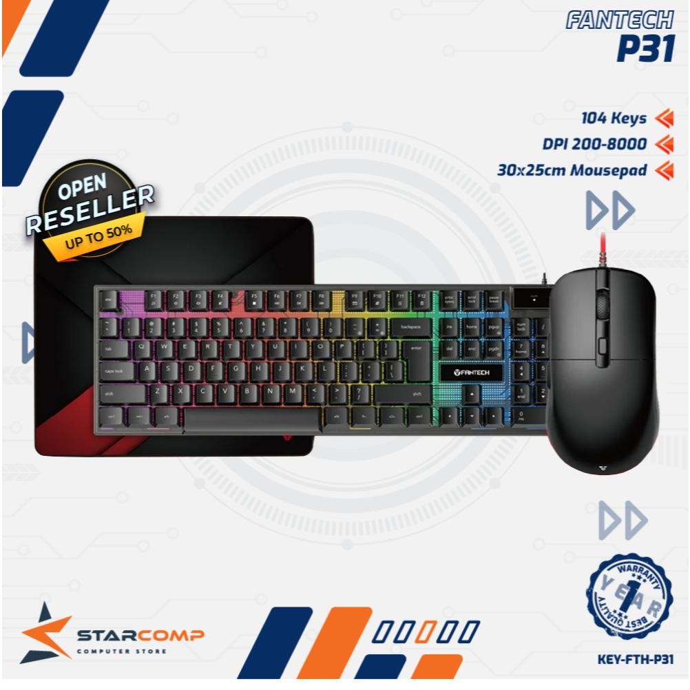 Fantech 3 in 1 Combo P31 Gaming Keyboard Mouse Mousepad