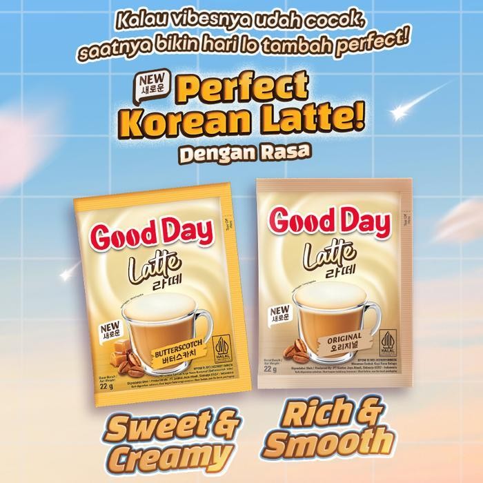 

DD Good Day LATTE ButterScotch Original Kopi Instan 3 in 1 Sachet 1 Renceng - 10 Sachet