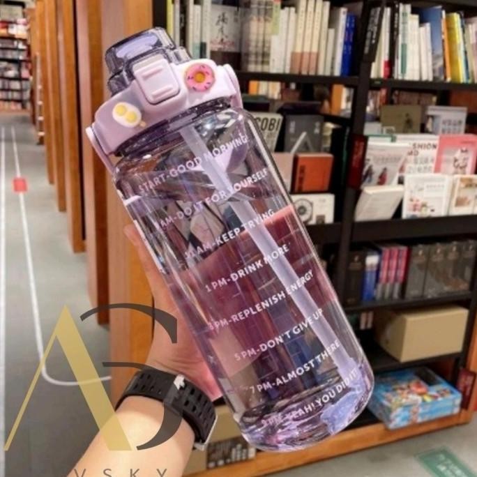 (Allthebest) BOTOL MINUM 2 LITER / BOTOL BENING MOTIVASI 2 L / BOTOL MINUM VIRAL
