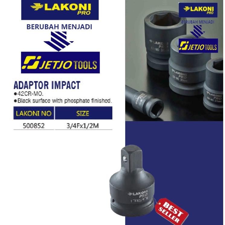 Promo Sock Adapter / Adaptor Impact 3/4Fx1/2M Lakoni Pro 500852 As25