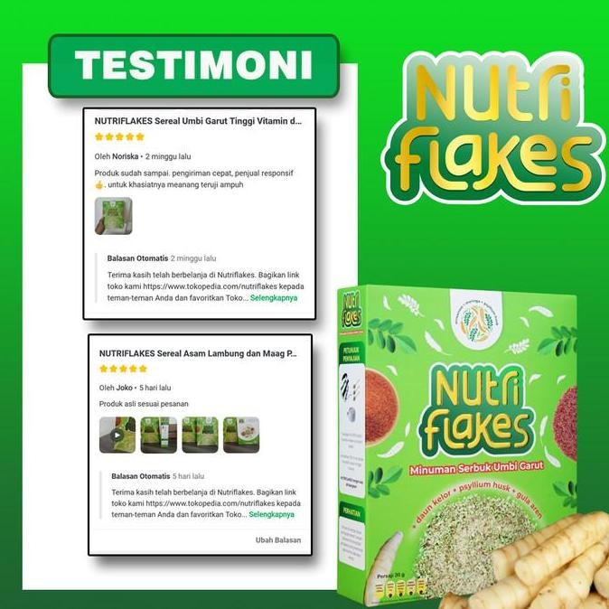 

NUTRIFLAKES Sereal Umbi Garut Solusi Asam Lambung 3 Box