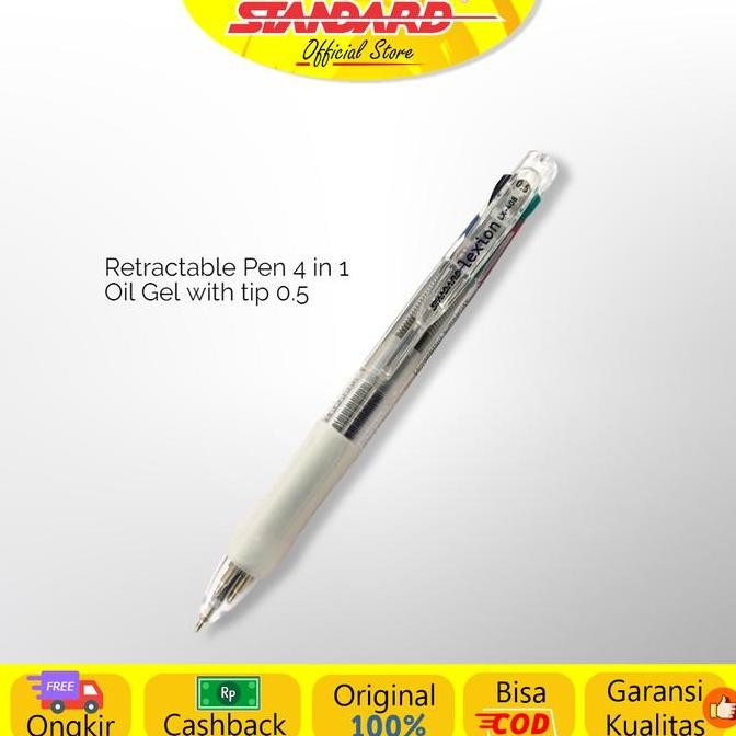 

Standard - Pulpen 4W IN 1 / Lexion 0.5 LX-408 Isi 3 Pcs atau Quattro 0.5 Oil Gel Isi 3 Pcs ( Alat Tulis / Pen / Ballpoint / Pena )