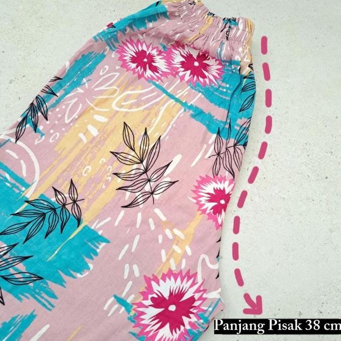 Db47>> Jual Celana Kulot Adem Hommy Free Pouch Motif Wanita Bahan Rayon Kulot Panjang Motif Adem Ray