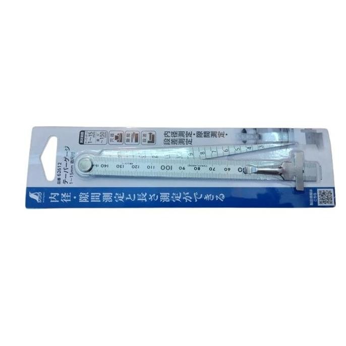 

SHINWA alat ukur celah + penggaris (taper gauge & ruler) S/S 1-15 mm