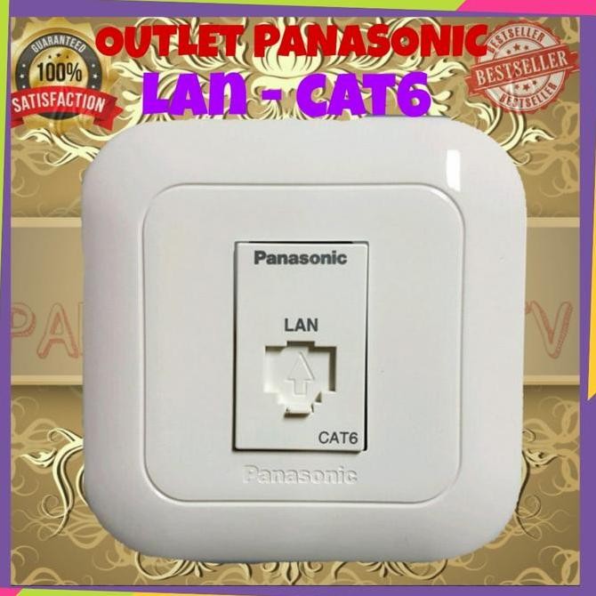 TERBARU - OUTLET DATA CAT6 PANASONIC +FRAME STOPKONTAK RJ45 CAT6