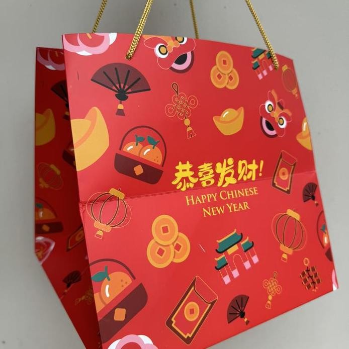 

Termurah Paperbag Besar Imlek Chinese New Year Party Uk 27X27X27 Cm + Free Tag