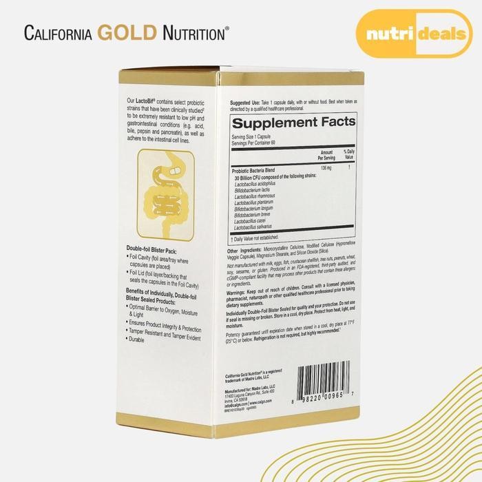 

FP California Gold Nutrition Lactobif 30 Billion CFU Probiotics Probiotik