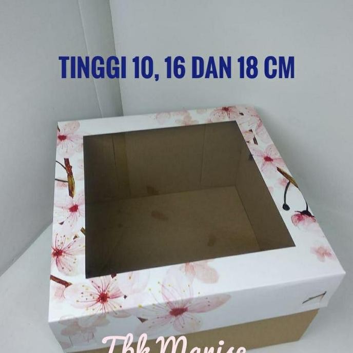 Box Kue Cherry Blossom Mika 25x25cm / Dus Kue / Kotak Kue / Cake Box