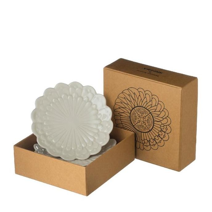 Bread & Butter Plate Set / Set Piring Kue Jenggala Motif Gemitir Putih
