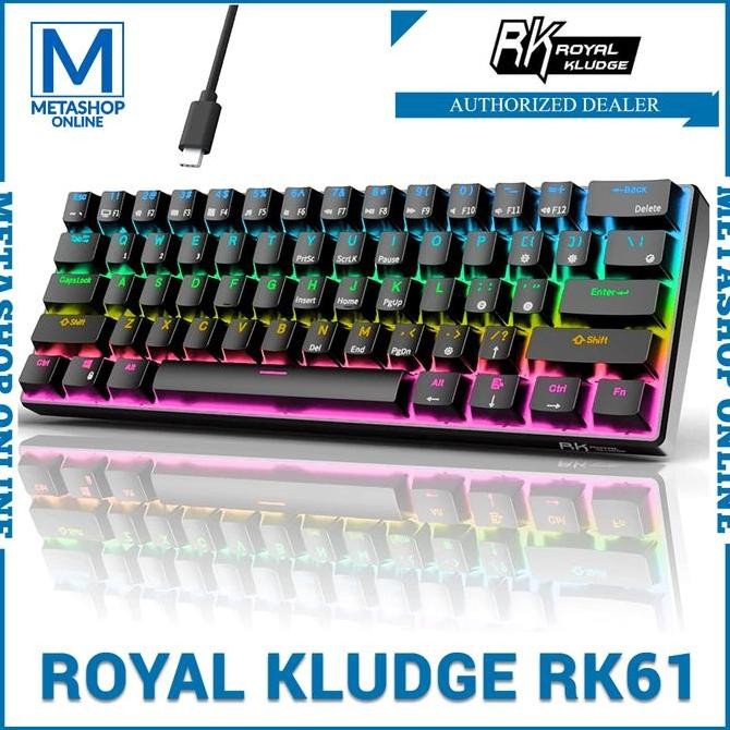 ROYAL KLUDGE RK61 WIRELESS MECHANICAL KEYBOARD GAMING 60% HOTSWAP 61