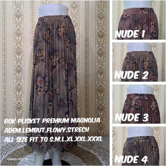 Df295>> Rok Plisket Ruella Kaos Import Bunga(Adem.Lembut.Flowy) All Size