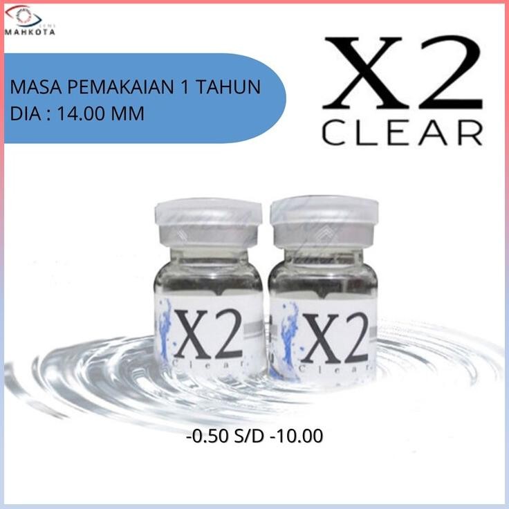 Terlaris Softlens Bening X2 Clear 1 Tahun (-0.50 S/D -20.00) Made In Korea Bisa Beda Minus Dia 14.00