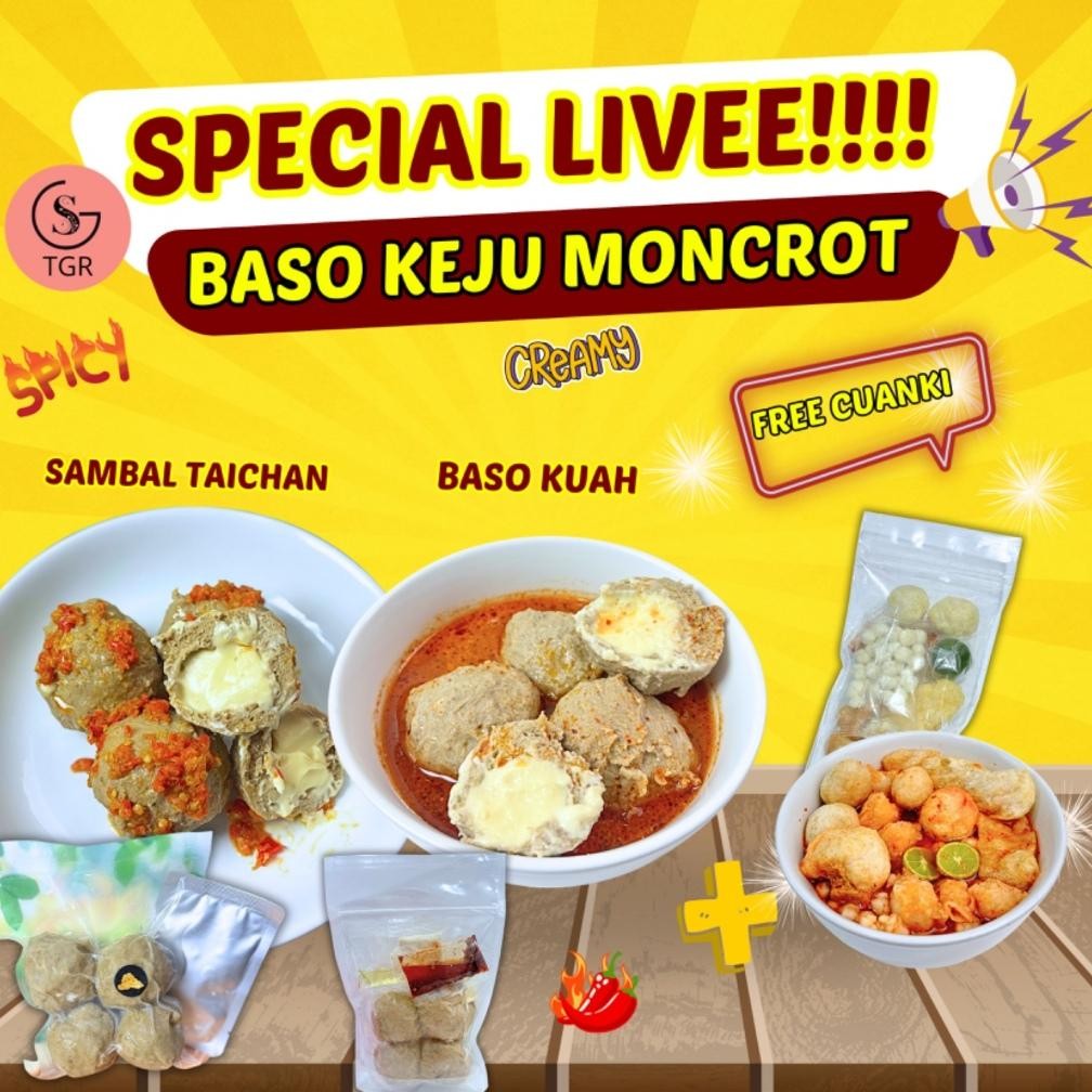 

READY STOK [ SPECIAL LIVE 9.9] FREE GIFT BAKSO KEJU MONCROT ISI 4 SAMBAL TAICHAN BASO KUAH KEJU MONCROT KEJU MELELEH - GUDANGSNACKTGR Siap kirim