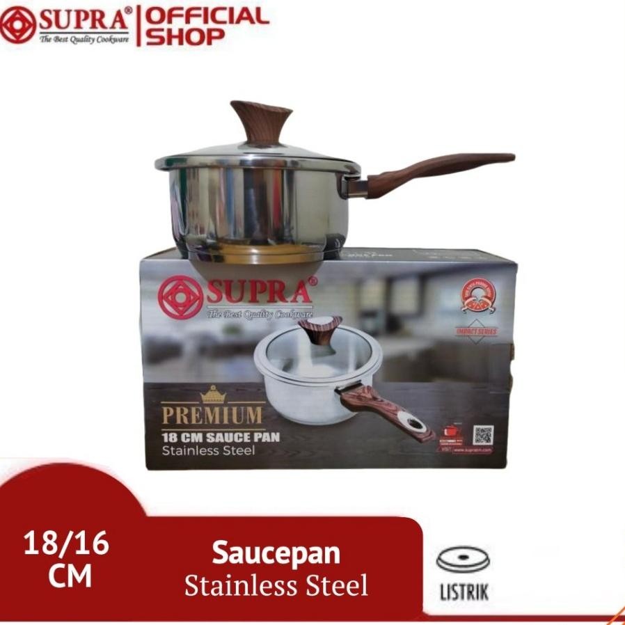 Saucepan Stainless Supra 18Cm16Cm Panci Susu