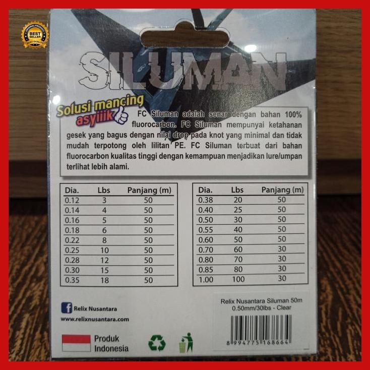 Cod - Senar Leader Relix Nusantara Siluman 100% Fluorocarbon Bestseller