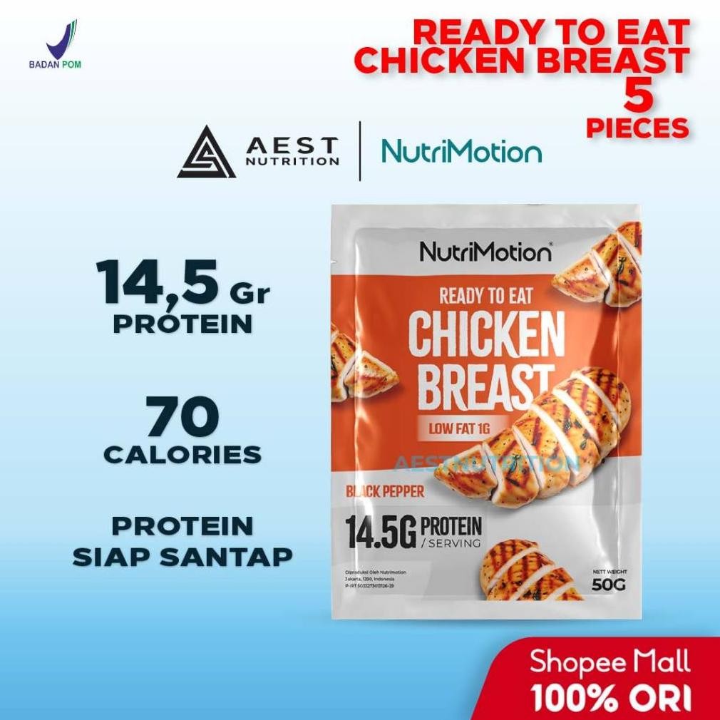 

TERLARIS NutriMotion Ready To Eat Chicken Breast 50 gr 5 Pcs - Dada Ayam Fillet Siap Saji Makan High Protein Siap kirim