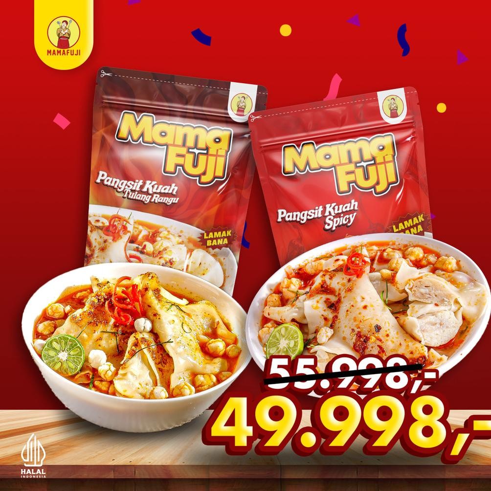 

TERLARIS Mamafuji - PAKET MURAH 2 Pangsit Kuah Pedas (Ayam Spicy + Tulang Rangu) Siap kirim
