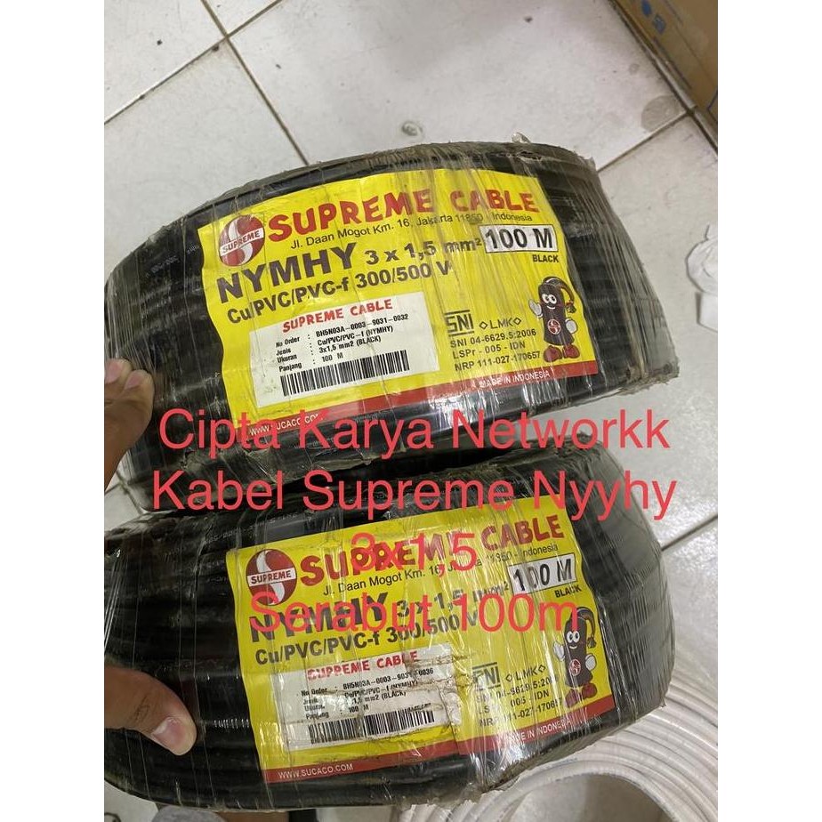 Promo Kabel Supreme Nyyhy 3x1.5 Serabut Hitam 100m / Nymhy 3x1,5 Supreme COD