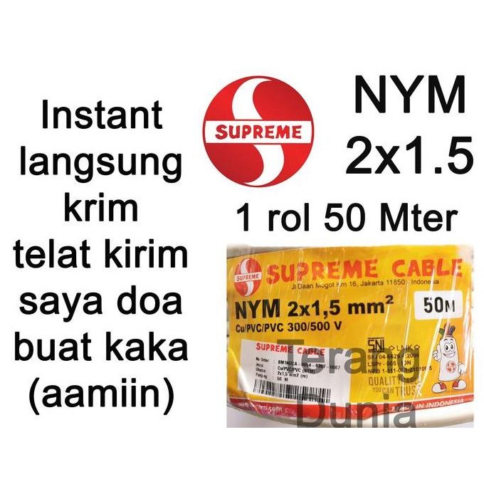 Promo Kabel Supreme NYM 2x1.5 Kabel NYM 2x1.5 Kabel Tunggal 2x1.5 Supreme COD