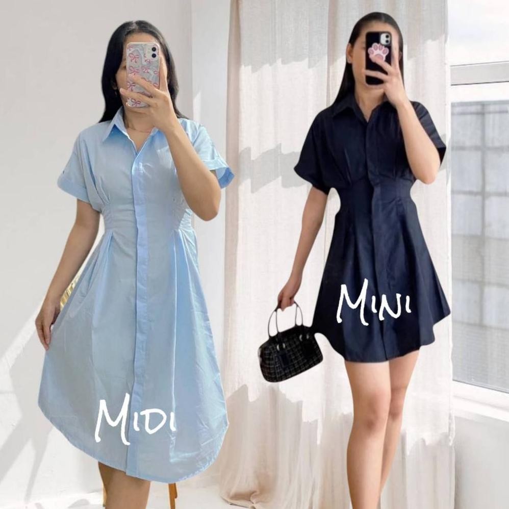 Promo Katun Premium Karina Summer Dress Casual Simple Elegan Korean Style Daster Busui Wanita Korea 