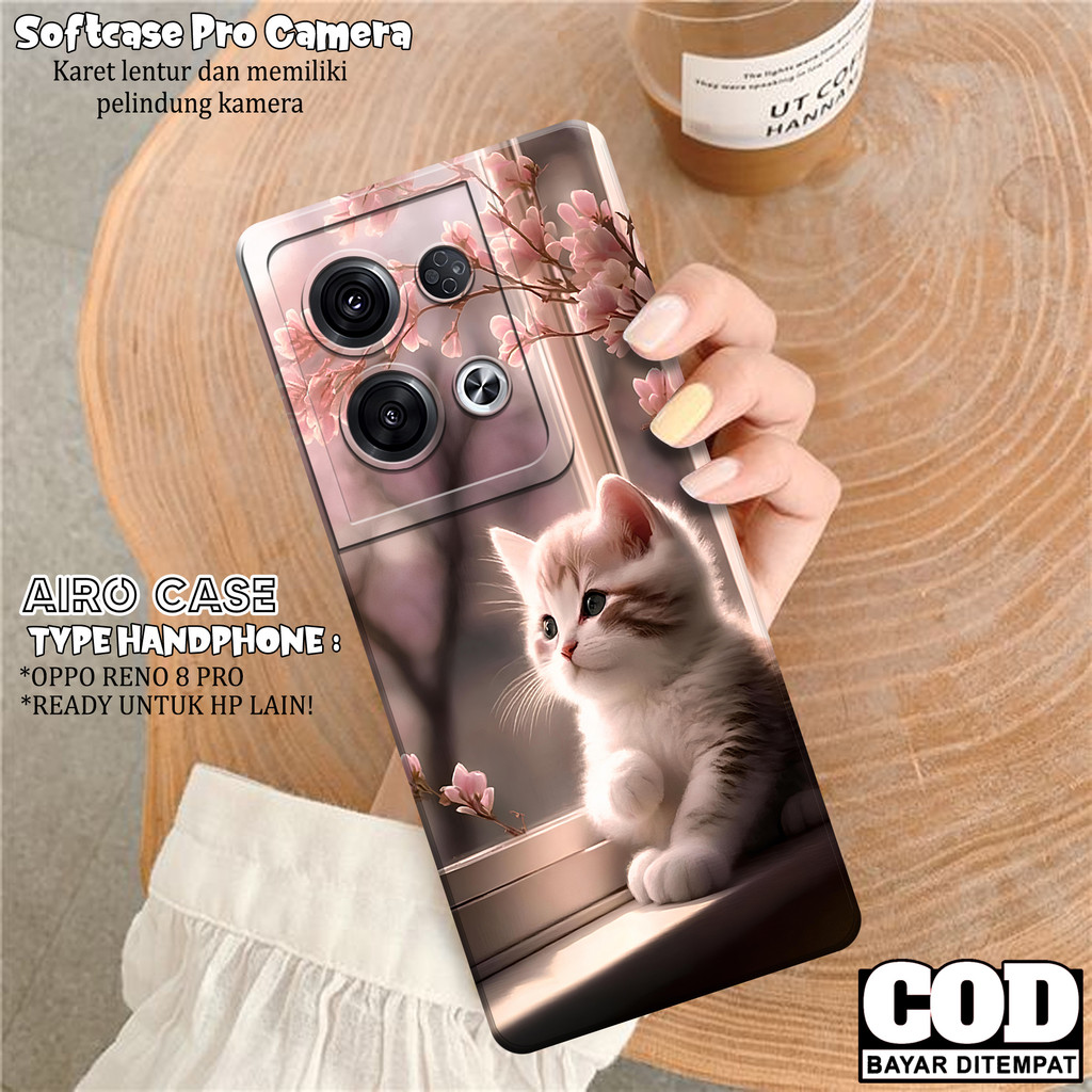 Case Oppo Reno 8 pro Terbaru - Softcase Oppo Reno 8 pro - Fashion Case KUCING - Casing Oppo Reno 8 p