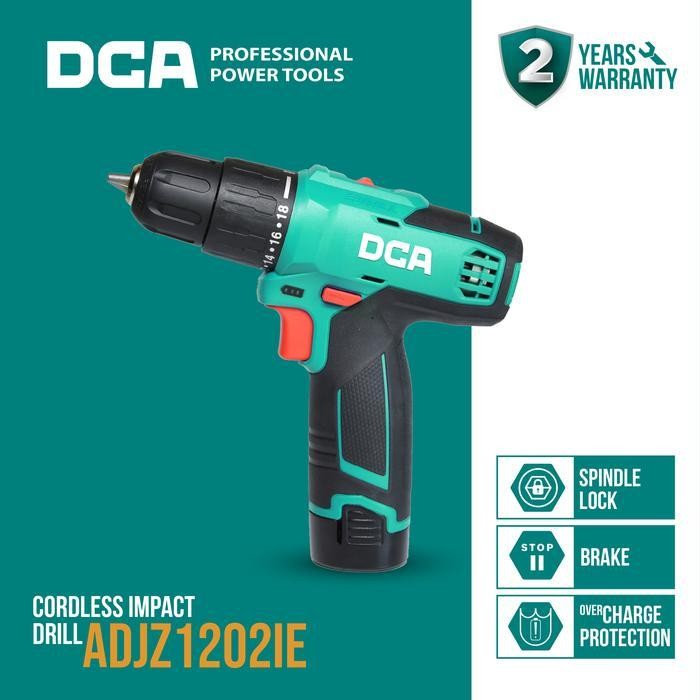 FMT DCA Cordless Impact Drill / Bor Impact Baterai 12Volt 10mm ADJZ1202IE (FULL SET)