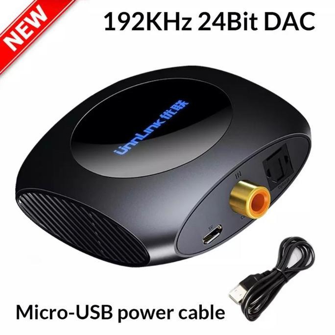 TERMURAH - UNNLINK Digital To Analog Converter DAC 24bit 192kHz BLACK