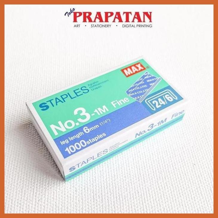 

(ATK) ISI STAPLES MAX NO 3-1M (24/6) / REFILL STAPLER ALAT TULIS LUKIS SEKOLAH KULIAH GAMBAR KANTOR