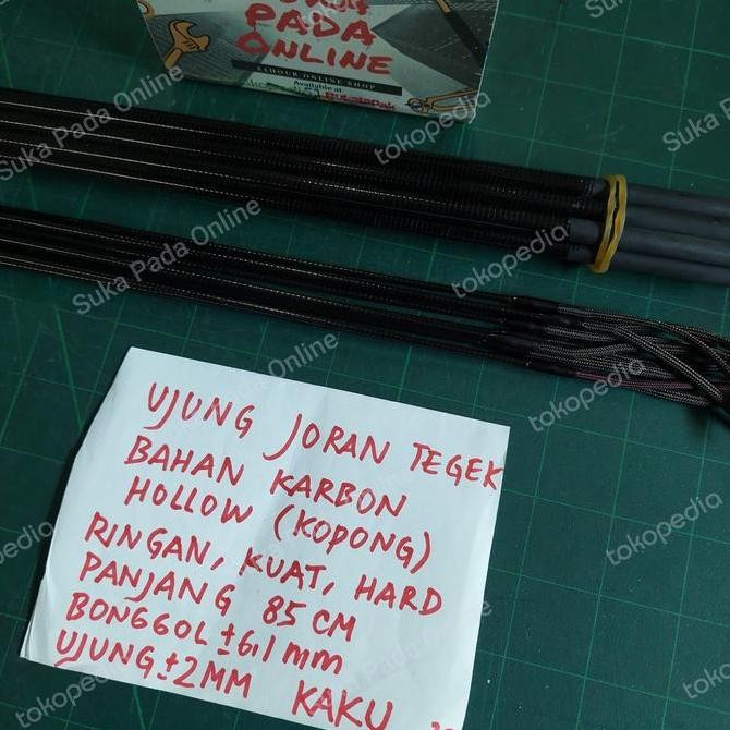 Terbaik | Ujung Joran Tegek Carbon Hollow Ringan Kuat Kaku 85Cm X 6.1Mm X 2Mm | 100% Ori