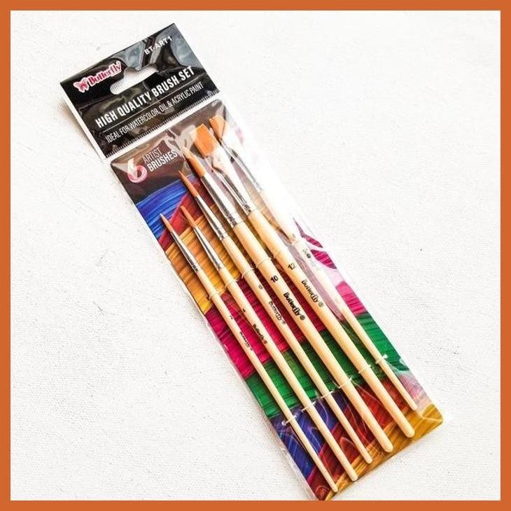 

(ATK) KUAS LUKIS BUTTERFLY SET 6PCS BT-ART1 / PAINT BRUSH ALAT TULIS LUKIS SEKOLAH KULIAH GAMBAR KANTOR