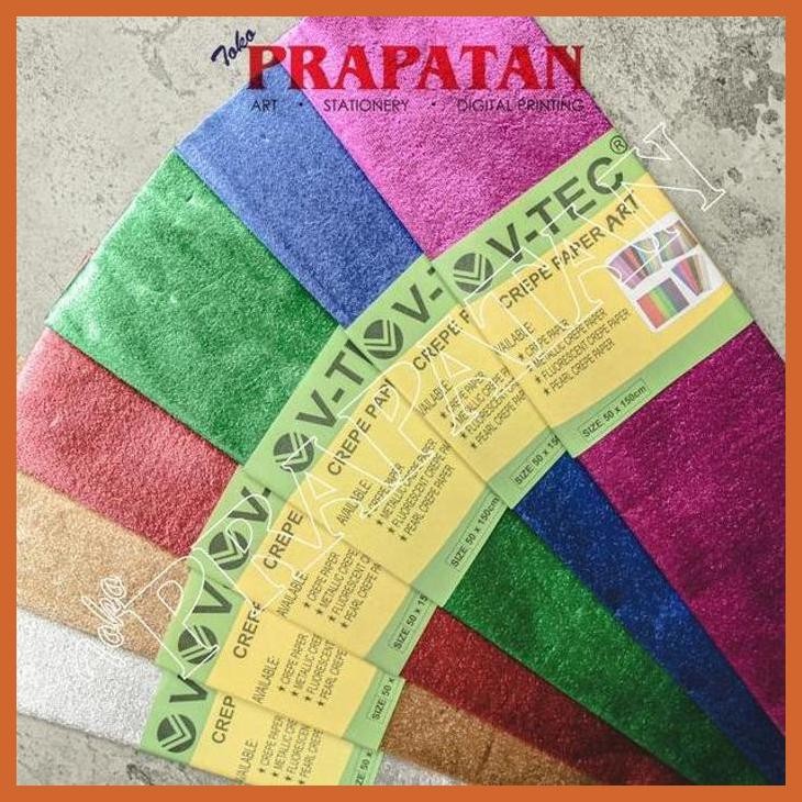 

(ATK) V-TEC METALLIC CREPE PAPER ART 50X150CM / KERTAS CREPE ALAT TULIS LUKIS SEKOLAH KULIAH GAMBAR KANTOR