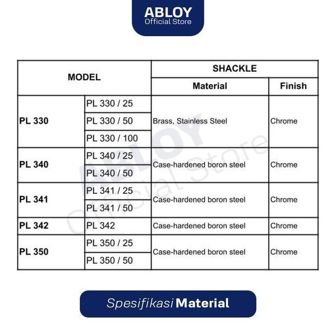 Abloy Gembok Padlock Protec  Pl350N/50