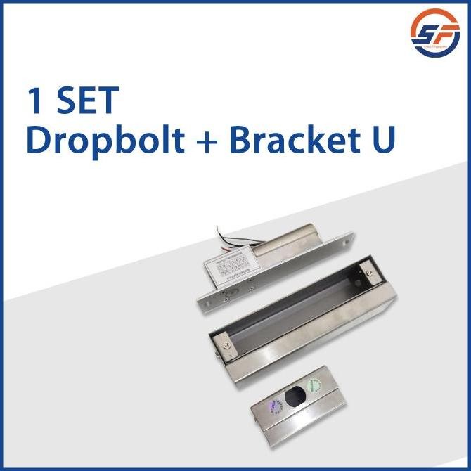 Dropbolt Satu Set / Drop Bolt Pintu Kaca Frameless + Bracket U